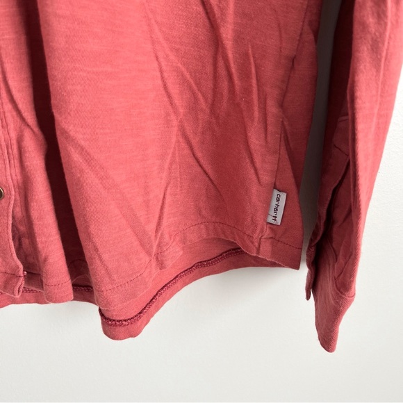 Carhartt Women’s Button Down Shirt Rust Red Outdoor Casual Cotton Soft Medium - Picture 9 of 10
